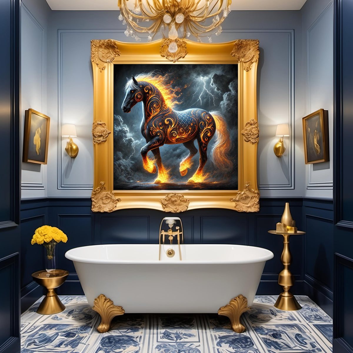 Fire Horse Lunar New Year Art | Chinese Zodiac Fantasy Print (Digital Download)