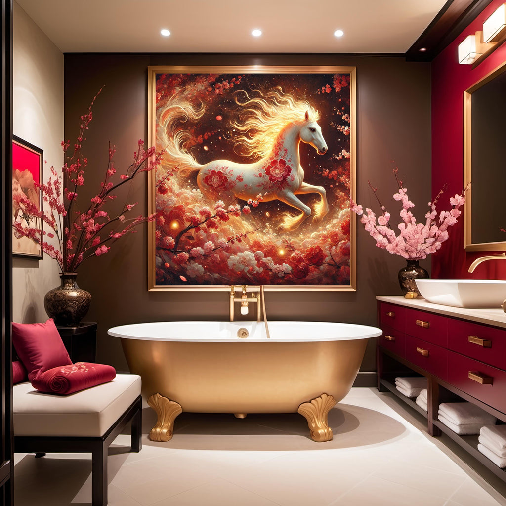 Fire Horse Lunar New Year Art Print, Chinese Zodiac (Digital Download) 2