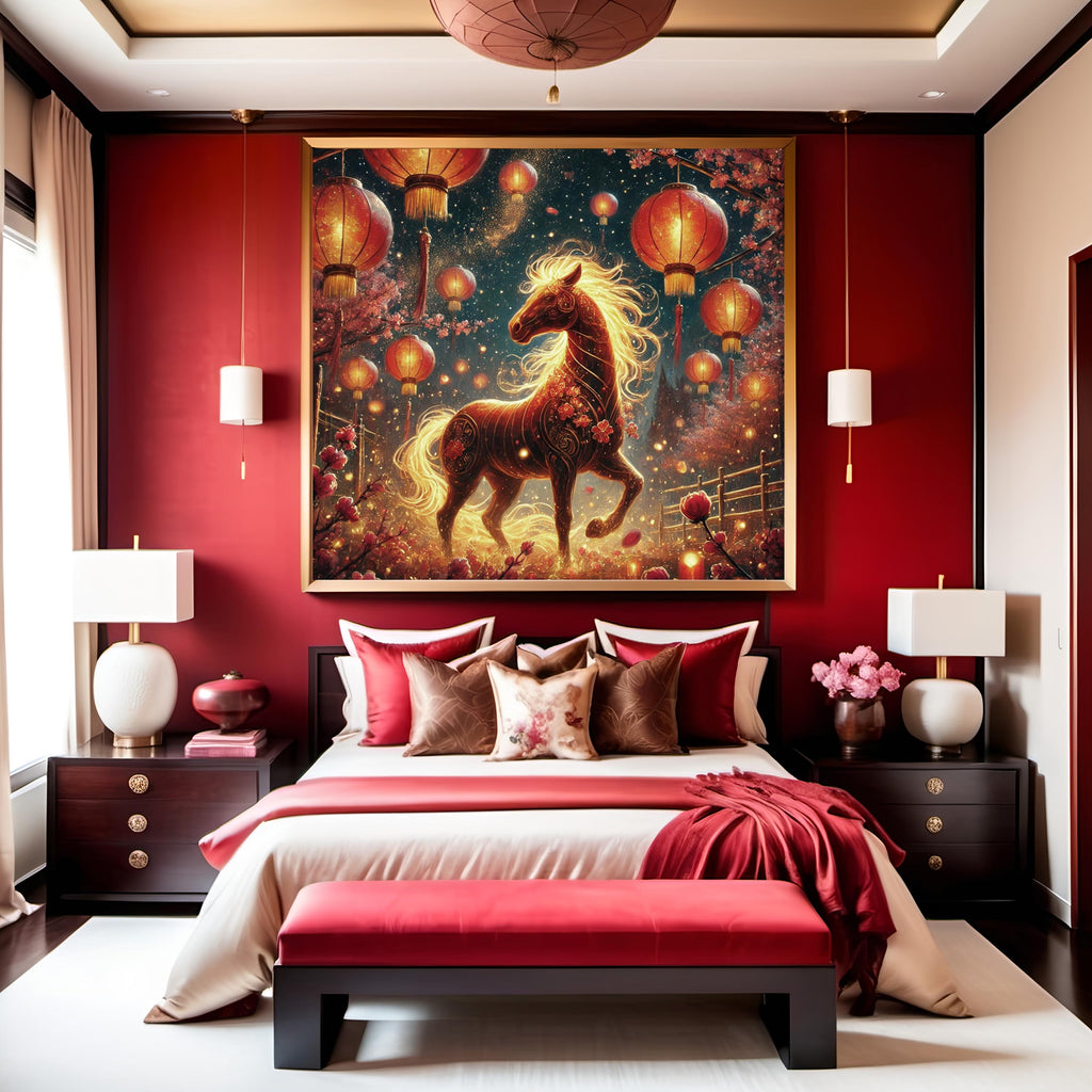 Fire Horse Lunar New Year Art Print, Chinese Zodiac (Digital Download)