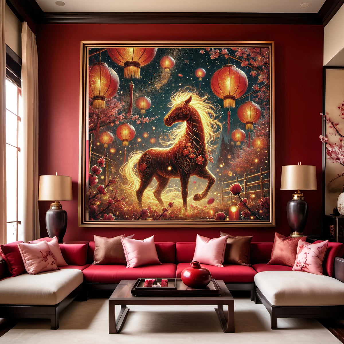 Fire Horse Lunar New Year Art Print, Chinese Zodiac (Digital Download)