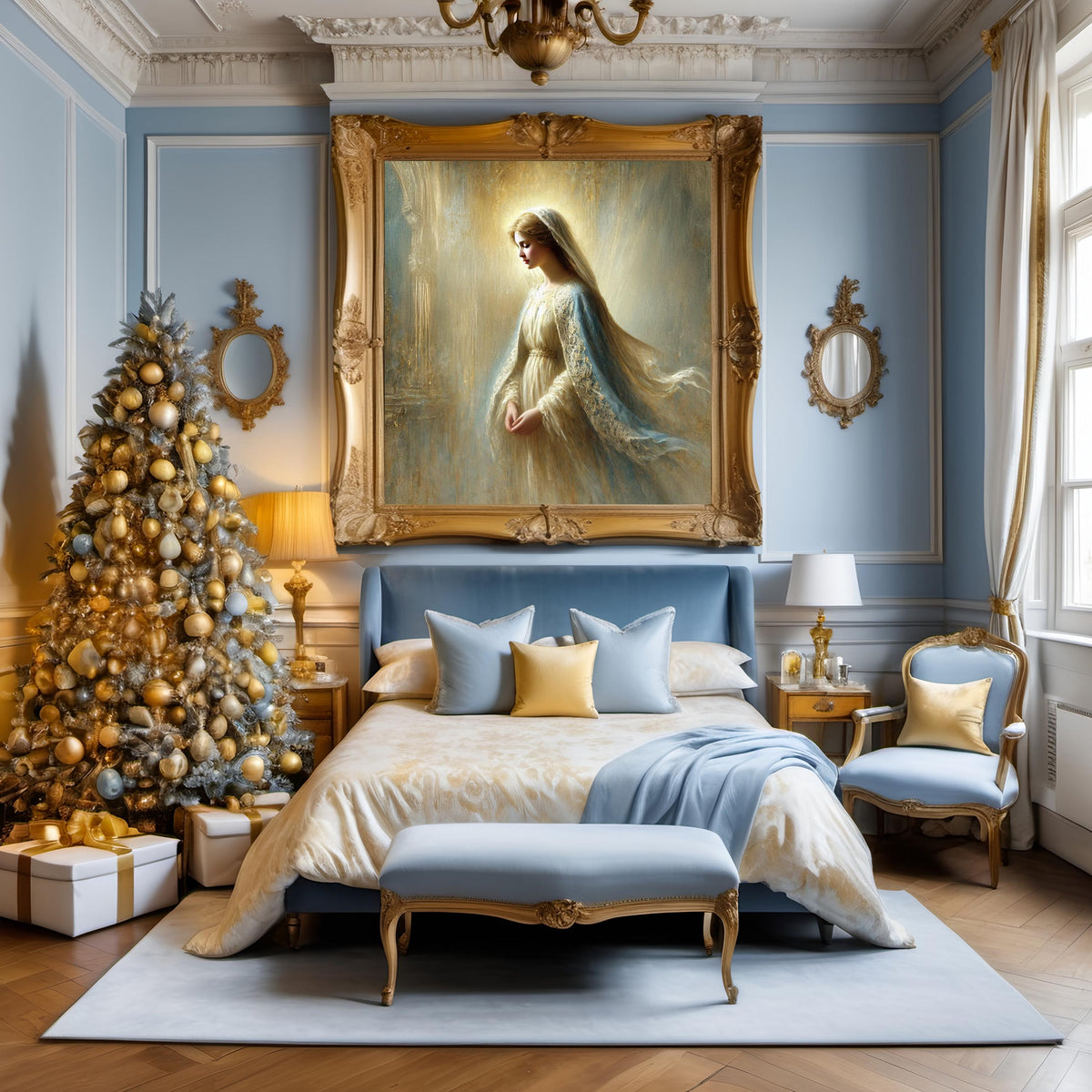 Annunciation of Mary Art Print, Vintage Religious Oil Painting (Digital Download)