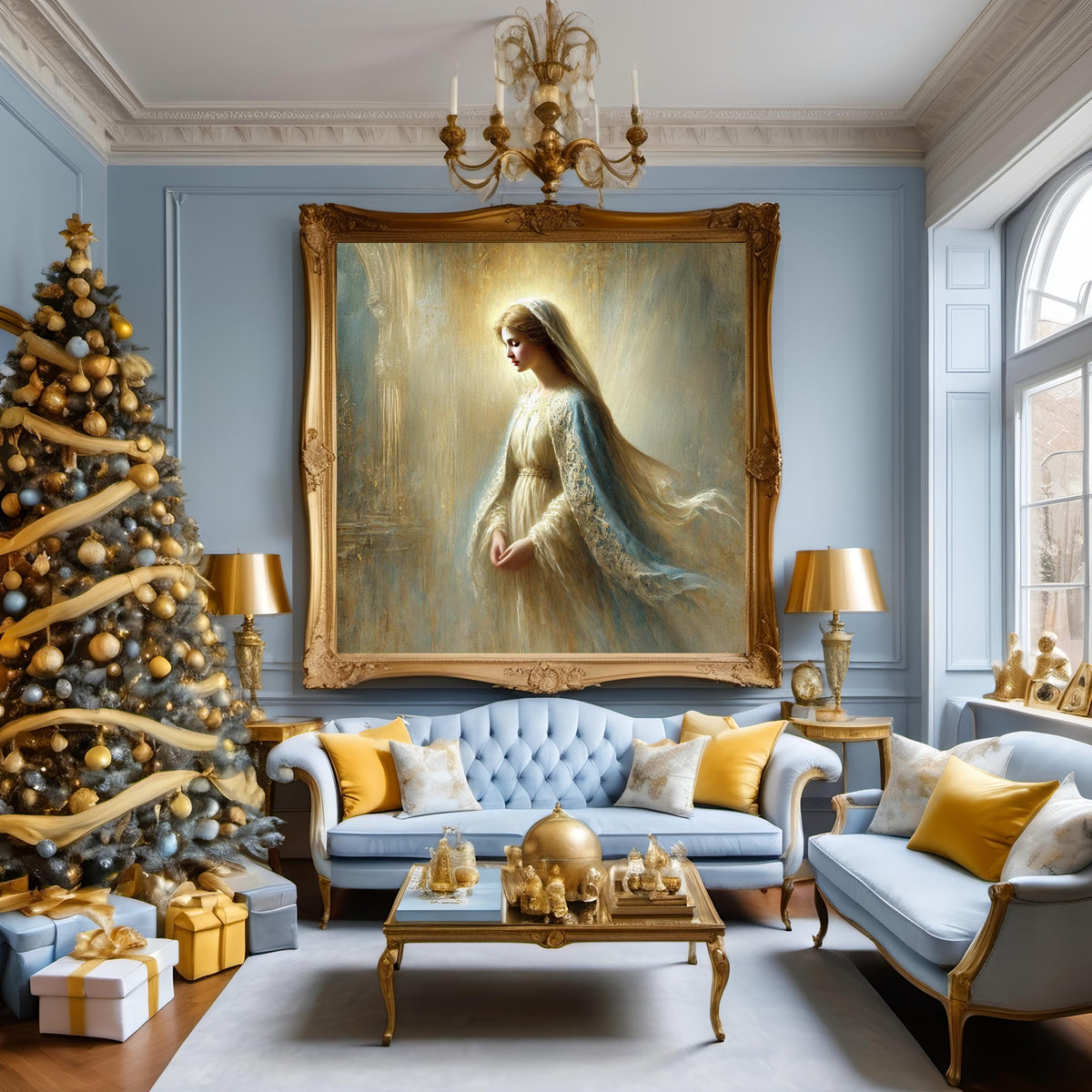 Annunciation of Mary Art Print, Vintage Religious Oil Painting (Digital Download)