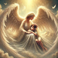Guardian Angel Print, Comforting Child, Vintage Nursery Art (Digital Download)