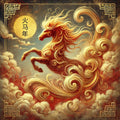 Fire Horse Chinese Zodiac Art Print, Asian-Inspired Home Decor (Digital Download)