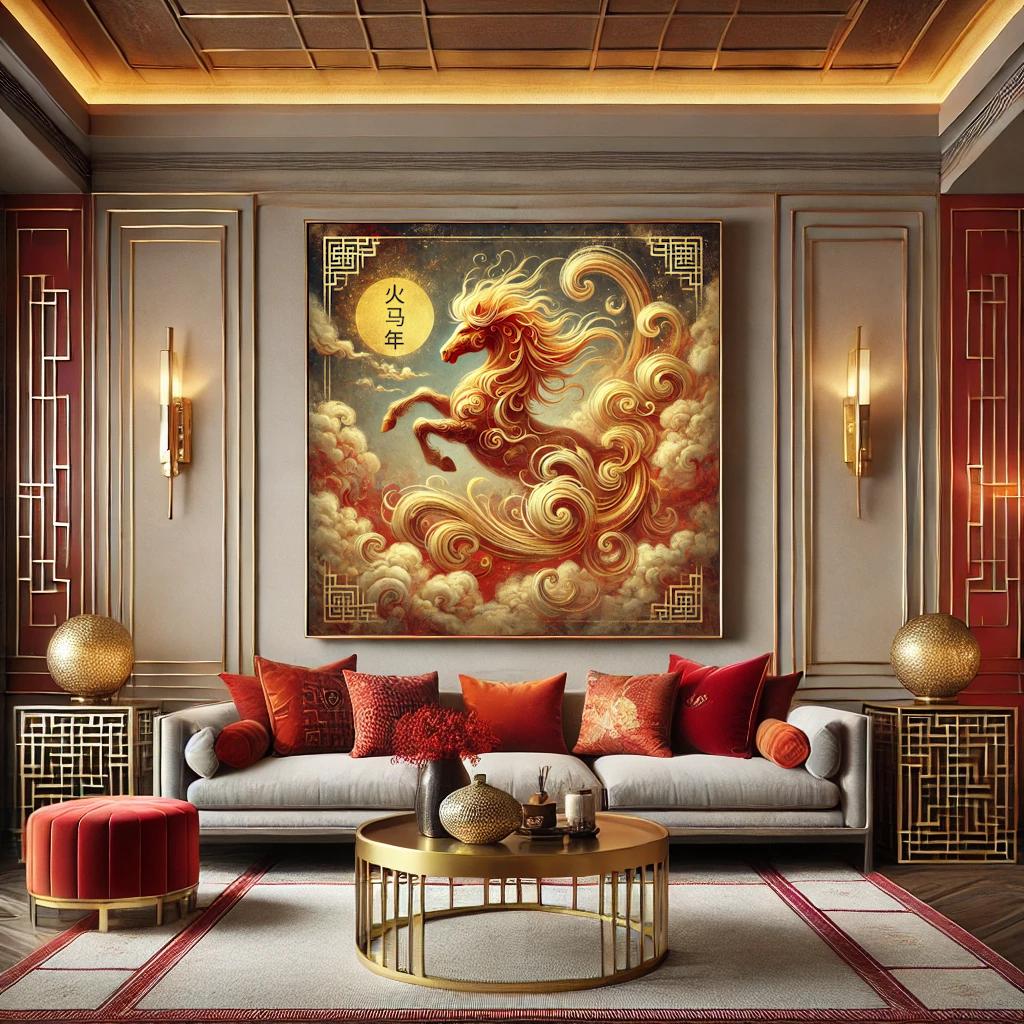 Fire Horse Chinese Zodiac Art Print, Asian-Inspired Home Decor (Digital Download)