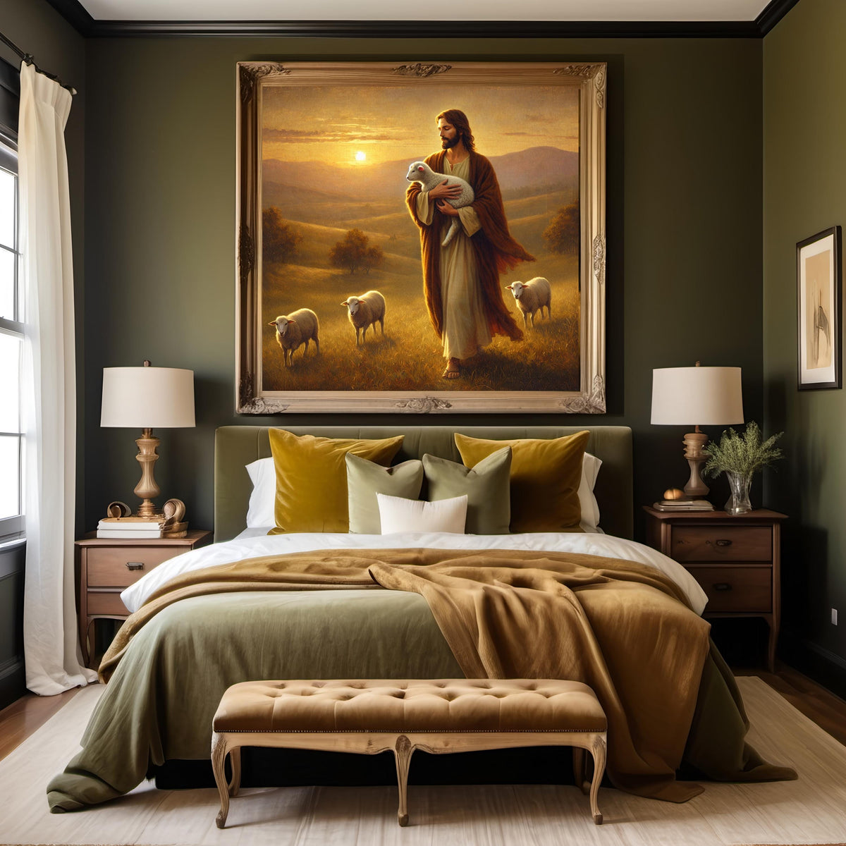Jesus Holding Lamb Art Print, Vintage Christian Home Decor (Digital Download)