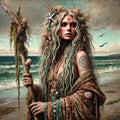 Ocean Sorceress Art Print: Fantasy Sea Witch Coastal Decor (Digital Download)