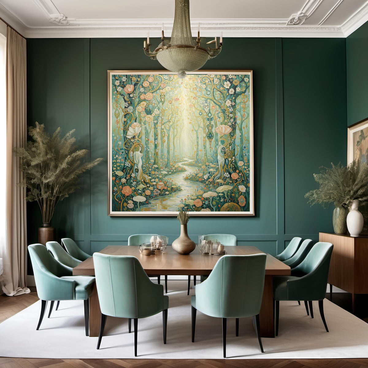 Enchanted Forest Oil Painting Print: Vintage Nature Wall Decor (Digital Download)