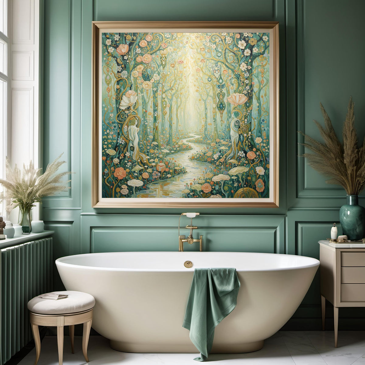 Enchanted Forest Oil Painting Print: Vintage Nature Wall Decor (Digital Download)