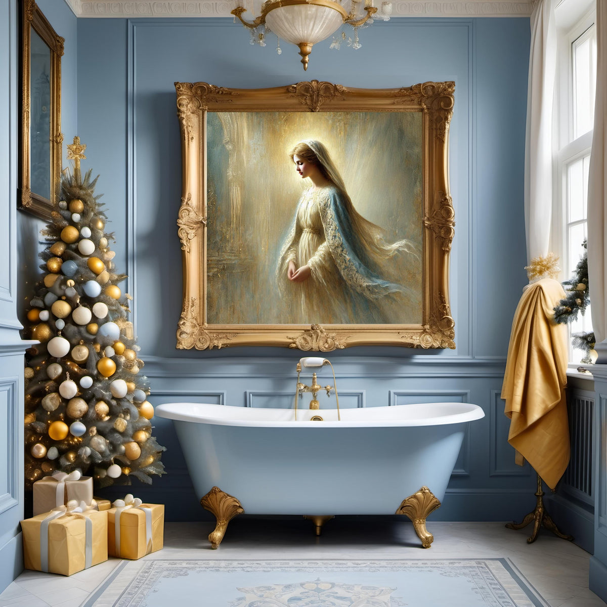 Annunciation of Mary Art Print, Vintage Religious Oil Painting (Digital Download)
