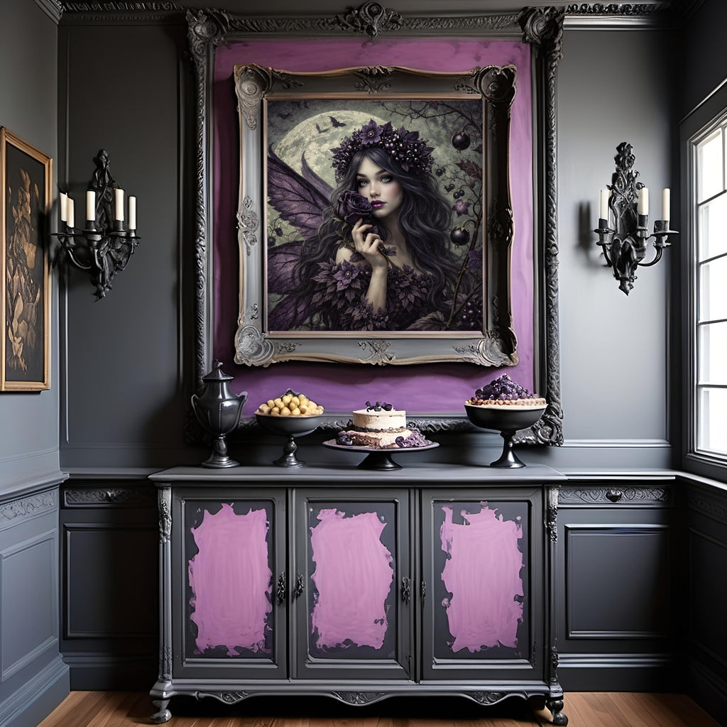 Gothic Fairy Art: Moonlit Blackberry Rose, Vintage Fantasy (Digital Download)