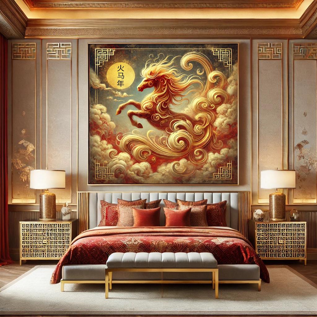 Fire Horse Chinese Zodiac Art Print, Asian-Inspired Home Decor (Digital Download)