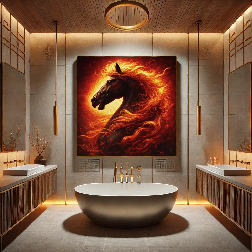 Fire Horse Profile Art Print: Fantasy Oil Painting (Digital Download)