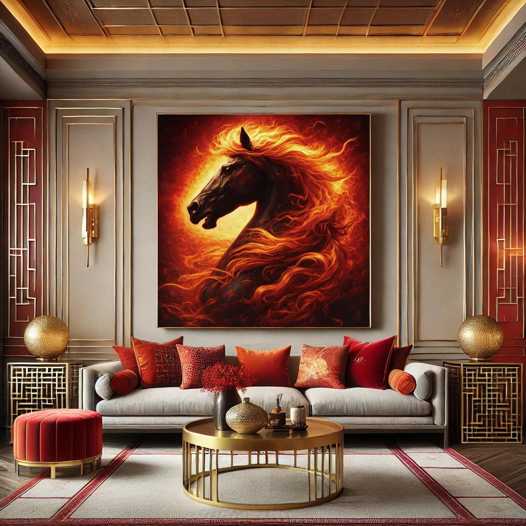 Fire Horse Profile Art Print: Fantasy Oil Painting (Digital Download)