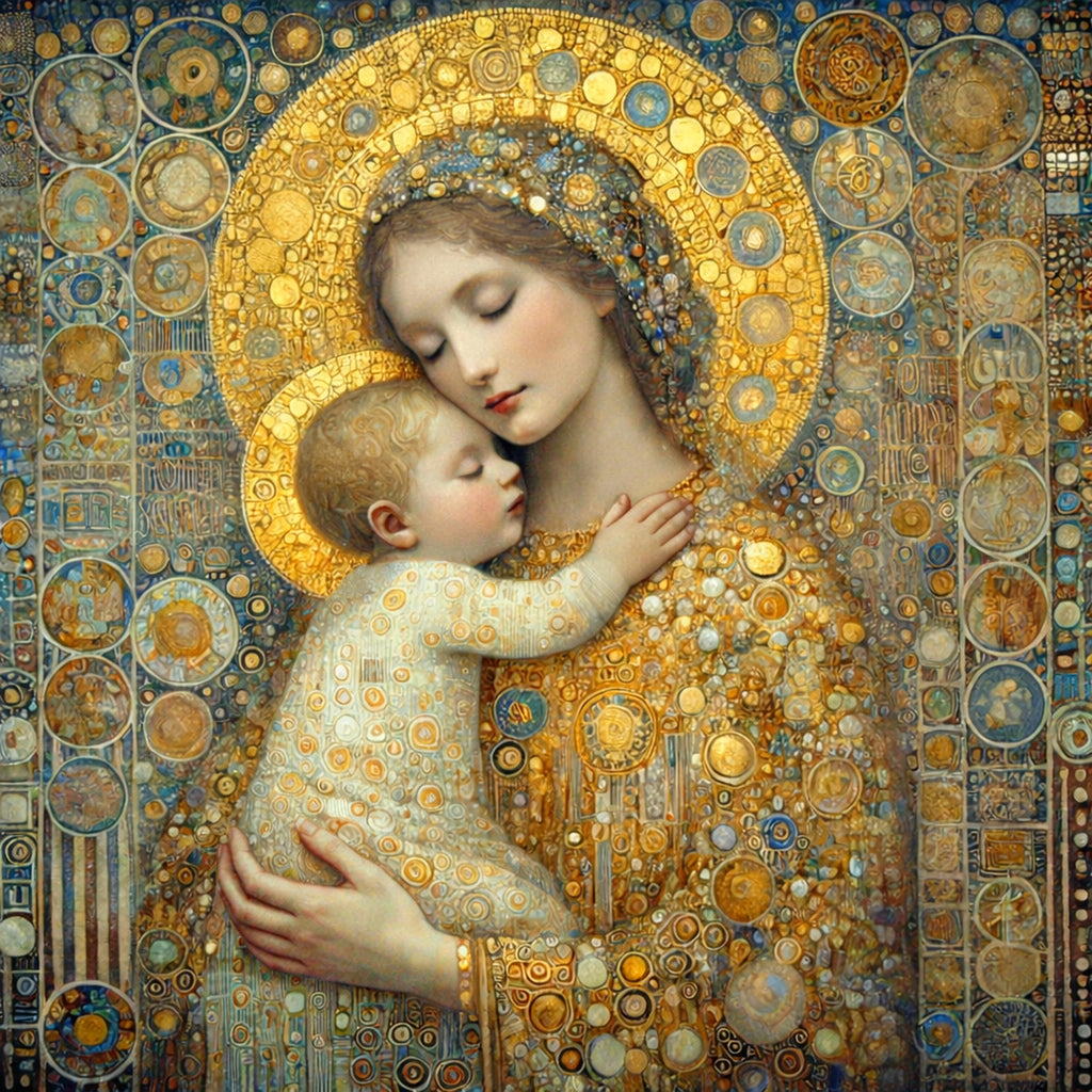 Klimt Madonna and Child Art Nouveau Print (Digital Download)