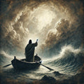 Jesus Calming Storm Art | Vintage Oil Painting Print (Digital Download)