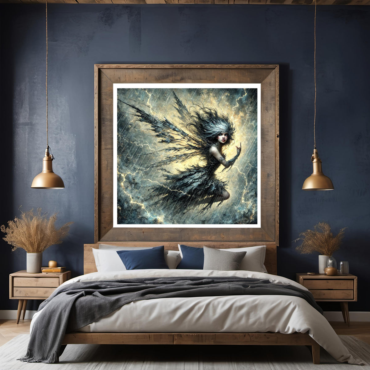 Storm Fairy Art Print: Gothic Fantasy Oil Painting (Digital Download