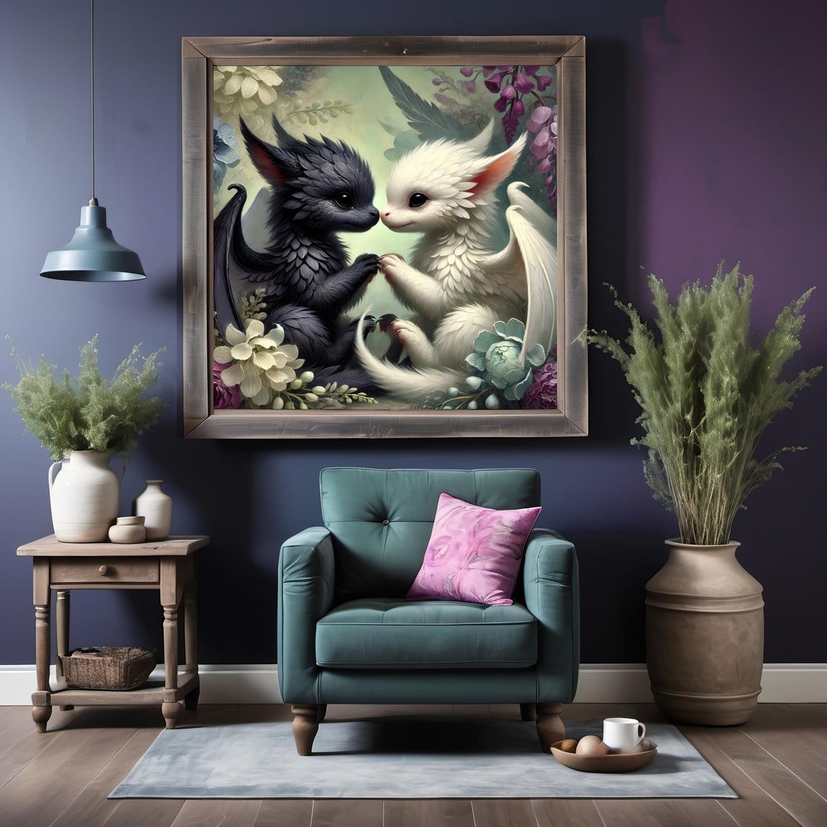 Baby Dragons Nose Boop Art Print, Vintage Nursery Decor (Digital Download)