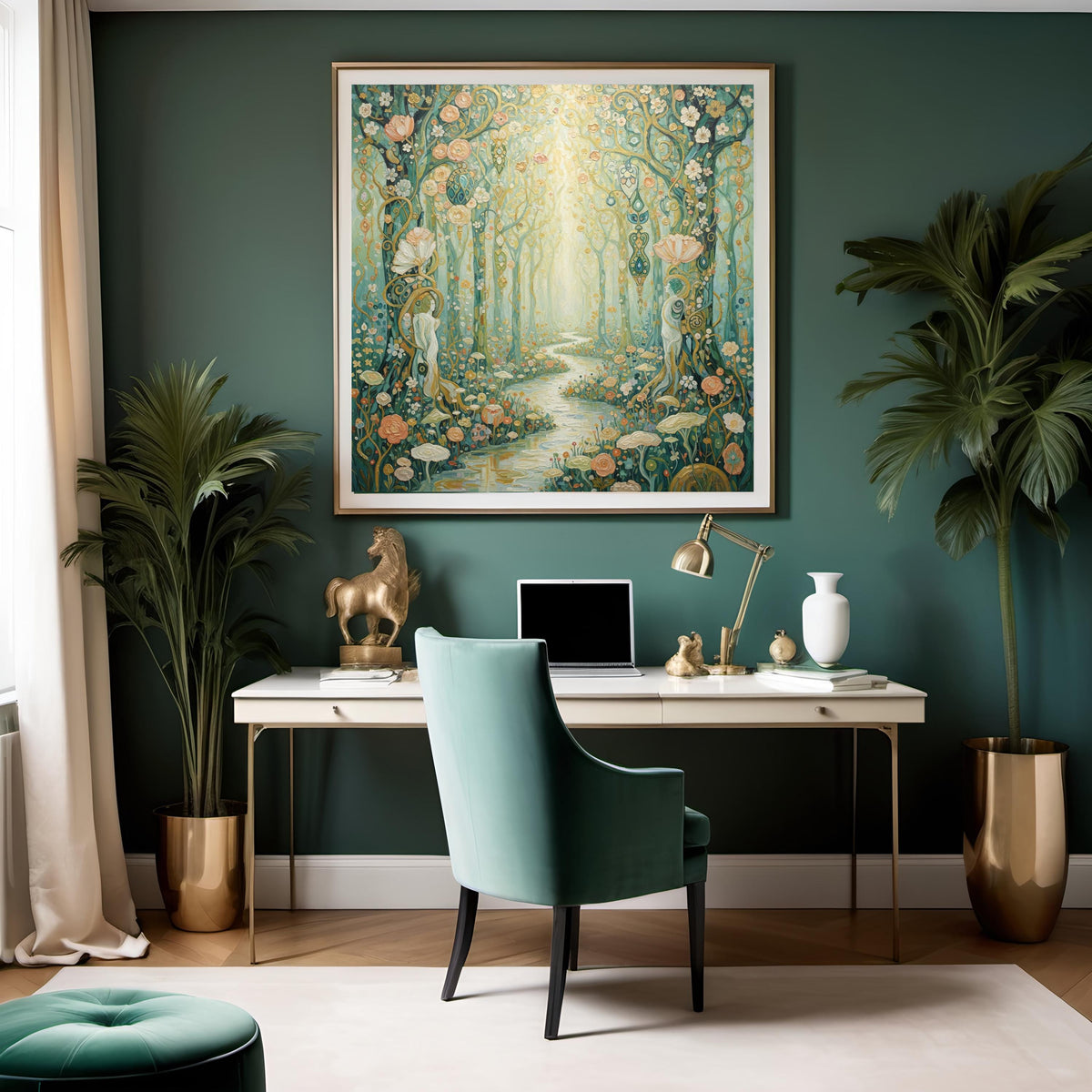 Enchanted Forest Oil Painting Print: Vintage Nature Wall Decor (Digital Download)