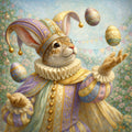 Easter Juggling Jester Rabbit