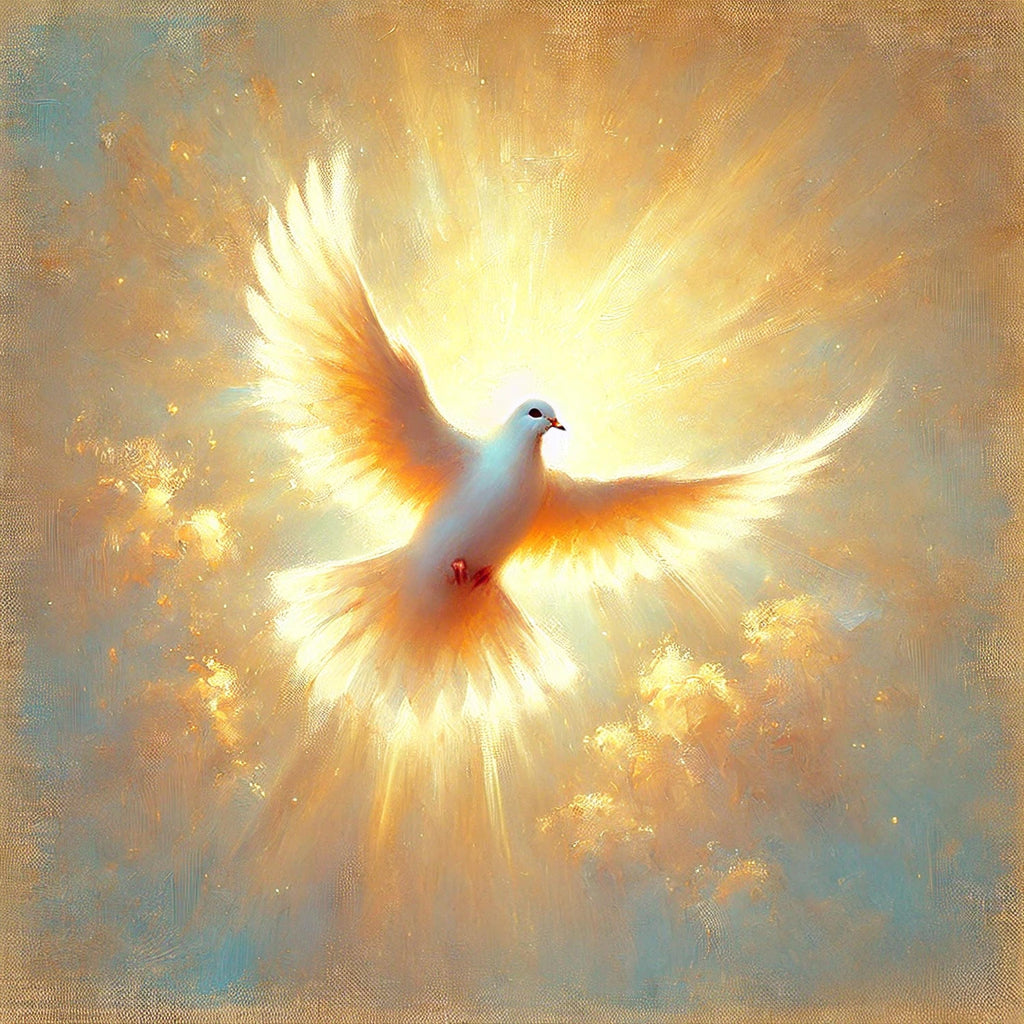 Peace Dove Radiant Light Oil Painting Style Digital Art (Digital Download)