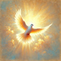 Peace Dove Radiant Light Oil Painting Style Digital Art (Digital Download)