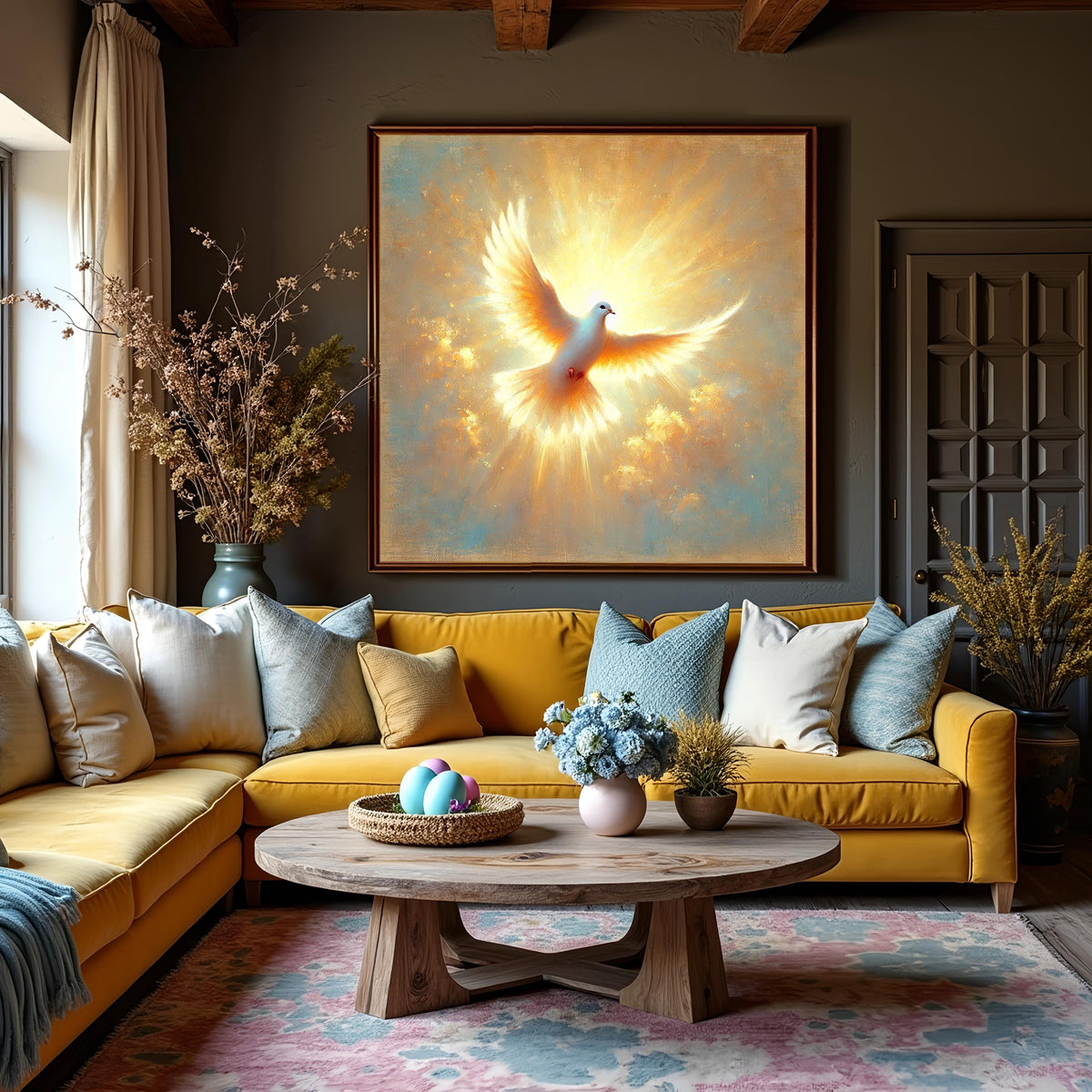 Peace Dove Radiant Light Oil Painting Style Digital Art (Digital Download)