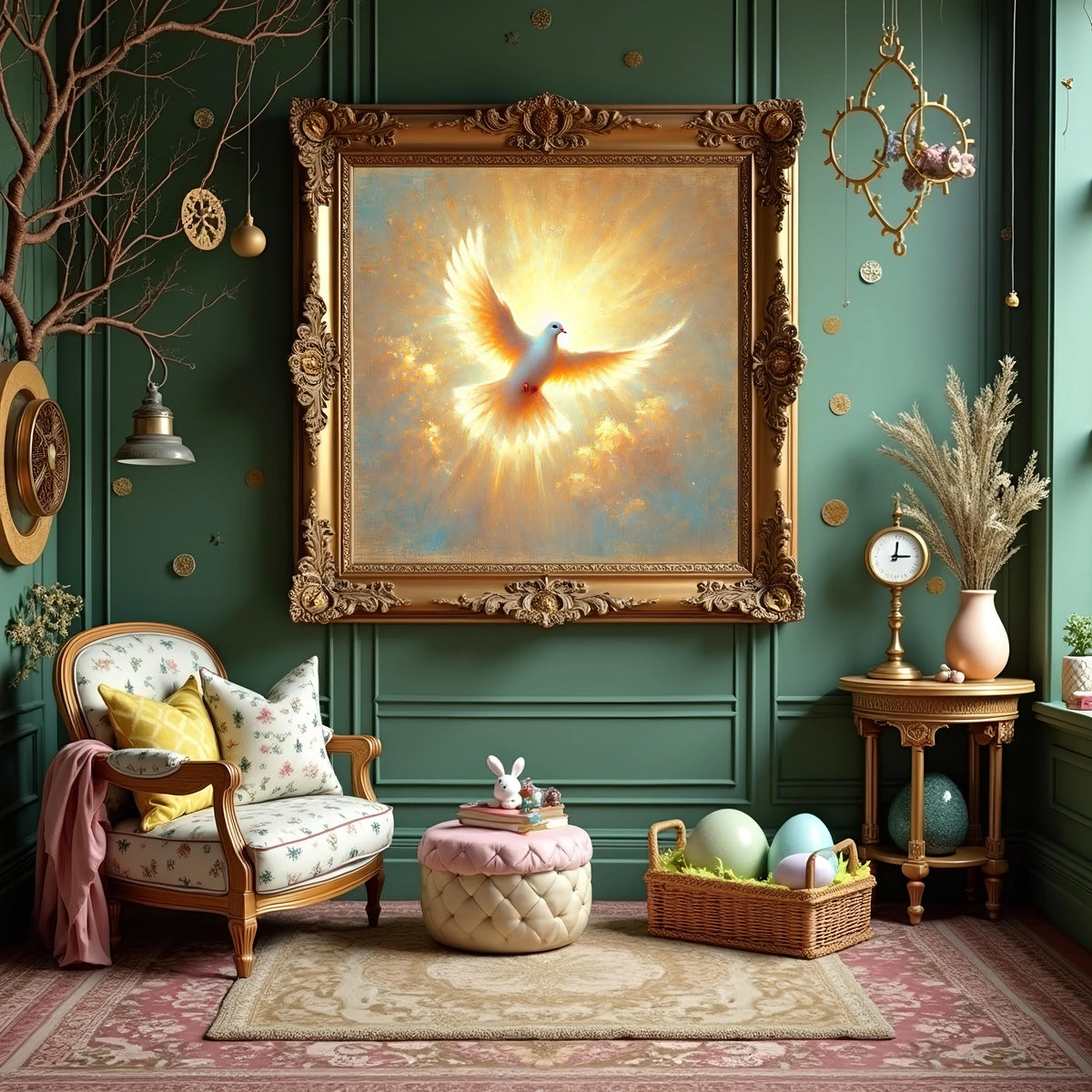 Peace Dove Radiant Light Oil Painting Style Digital Art (Digital Download)