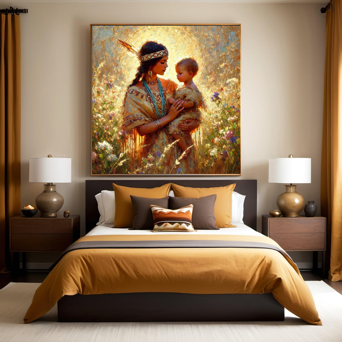 Mother and Child Oil Painting Print: Vintage Nursery Art (Digital Download) 2