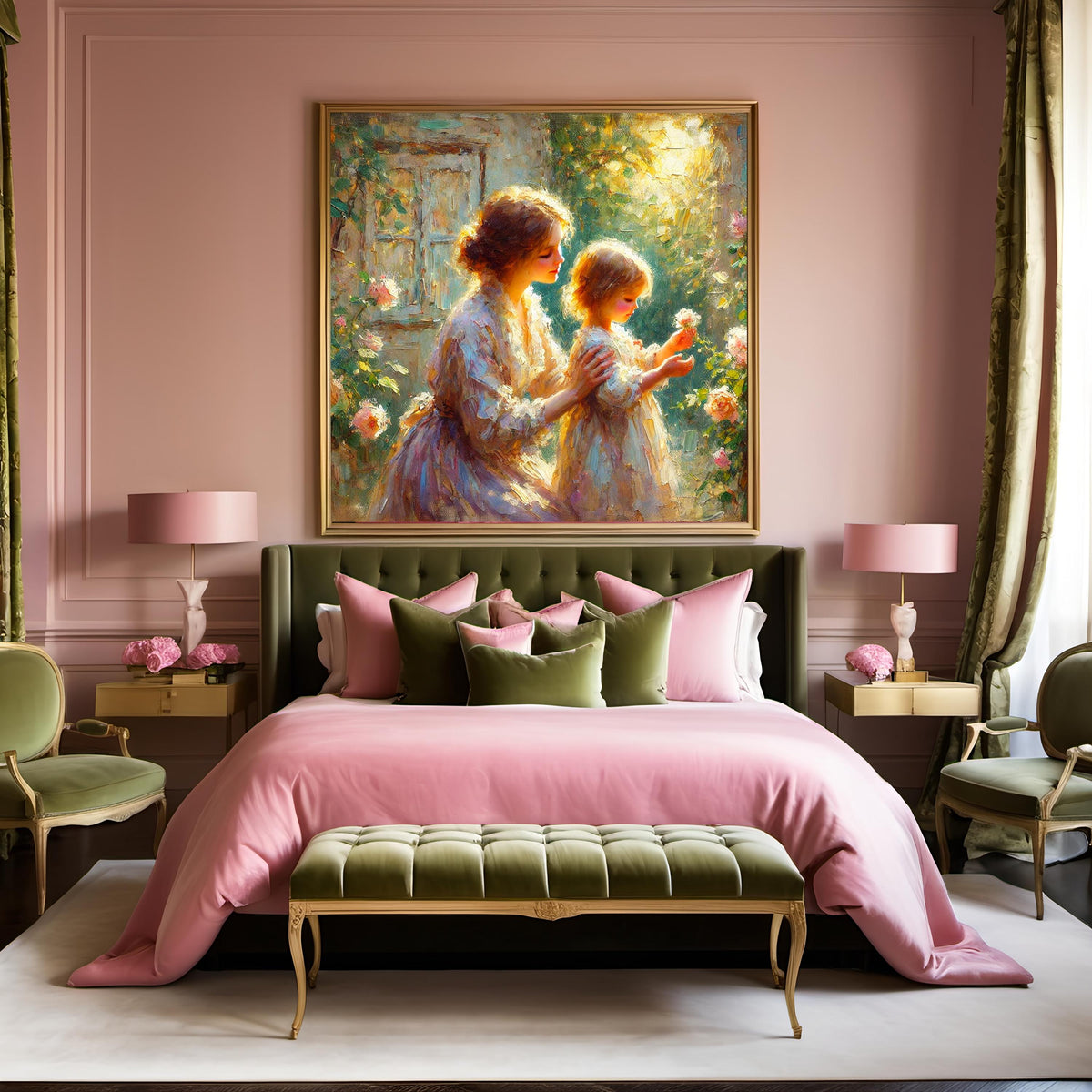 Mother and Child Oil Painting Nursery Art (Digital Download) 2