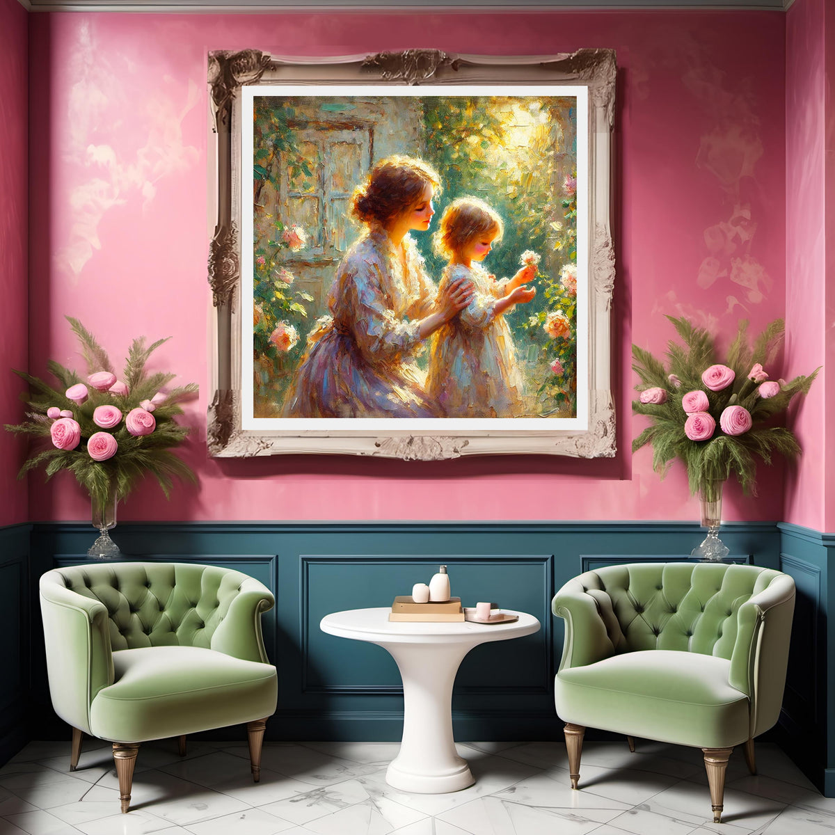 Mother and Child Oil Painting Nursery Art (Digital Download) 2