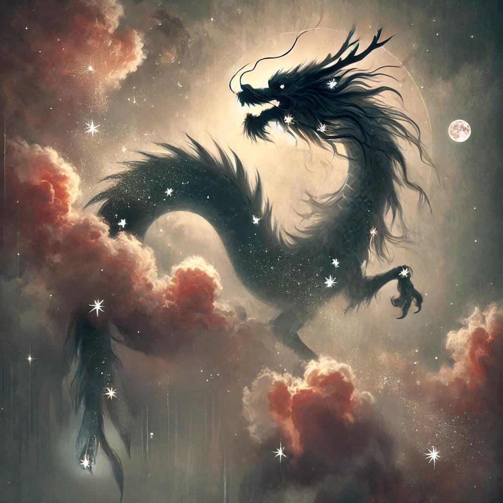 Celestial Dragon Constellation Art Print – Mythical Night Sky Astrology Decor (Digital Download)