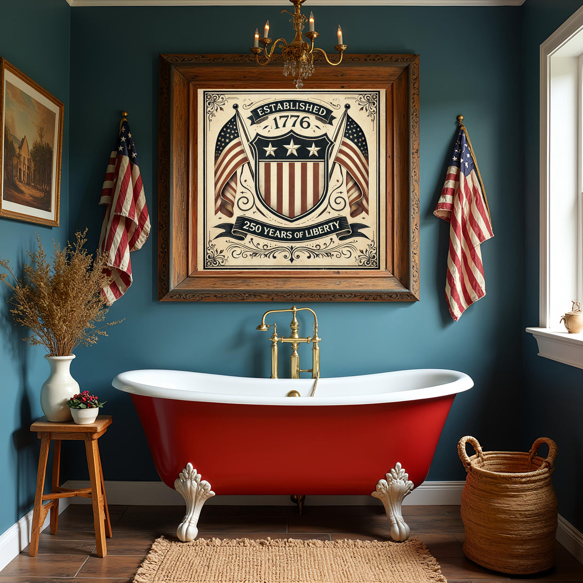 Established 1776 USA Patriotic Wall Art – 250 Years Liberty Americana Decor (Digital Download)