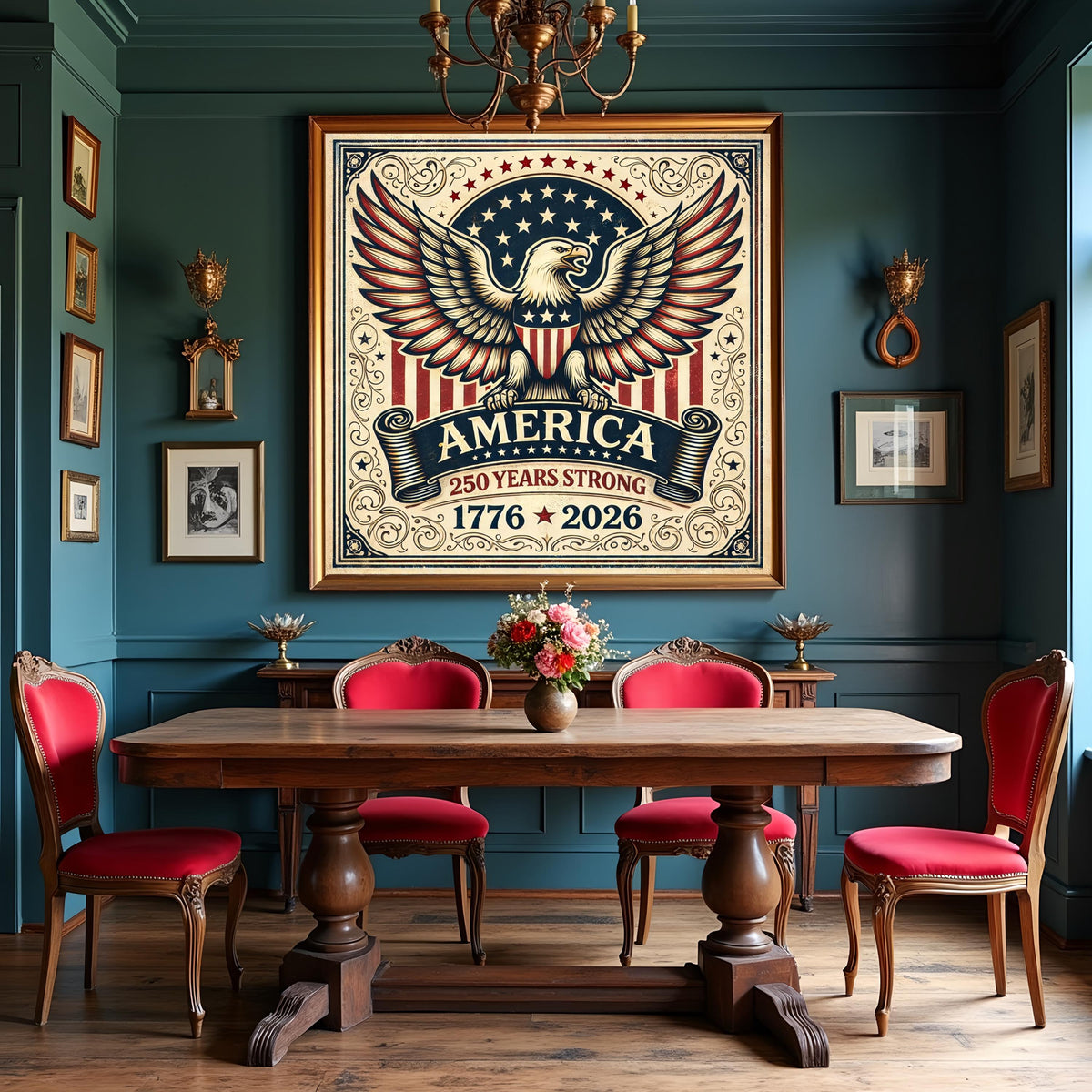 Vintage Eagle Patriotic Wall Art (Digital Download) – USA 250 Years Strong Decor