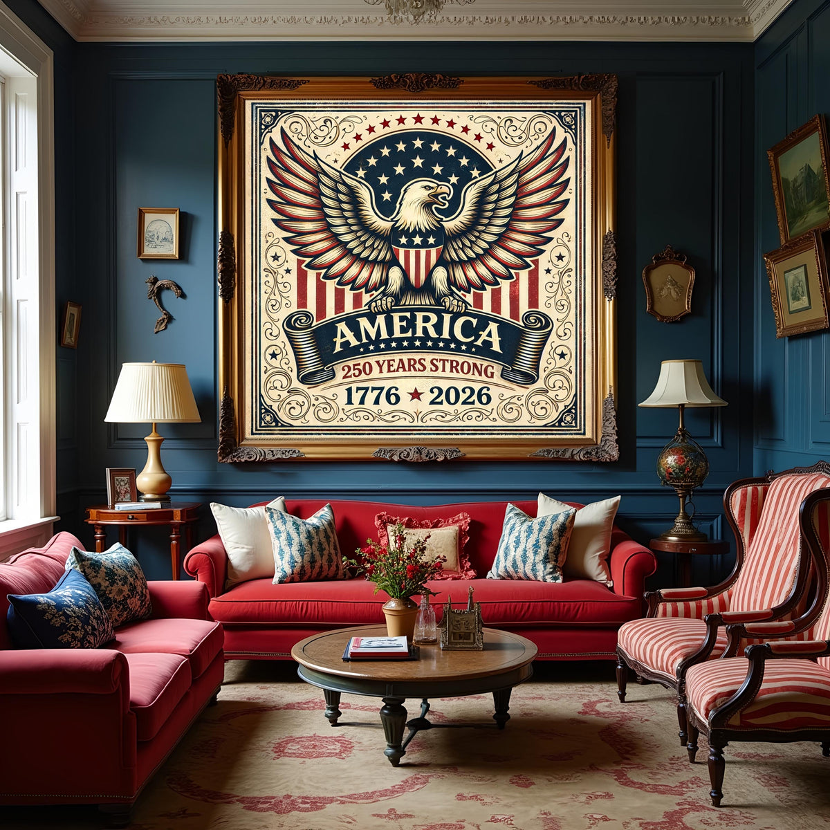 Vintage Eagle Patriotic Wall Art (Digital Download) – USA 250 Years Strong Decor