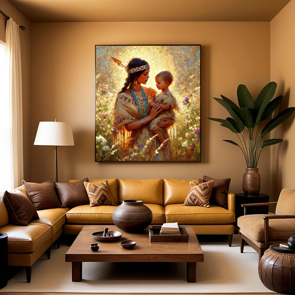 Mother and Child Oil Painting Print: Vintage Nursery Art (Digital Download) 2