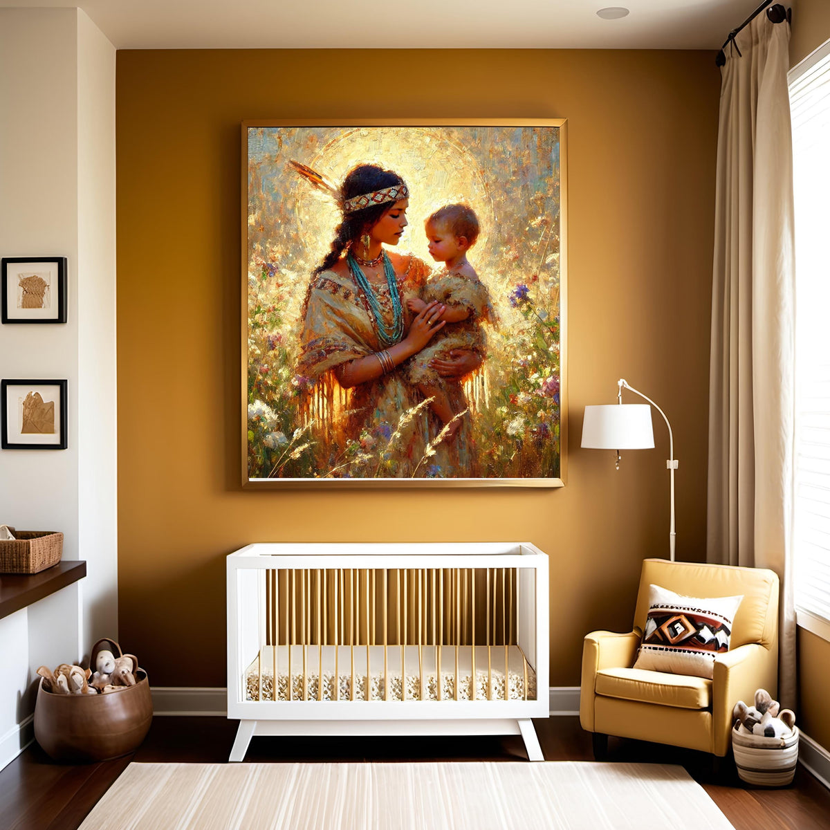 Mother and Child Oil Painting Print: Vintage Nursery Art (Digital Download) 2