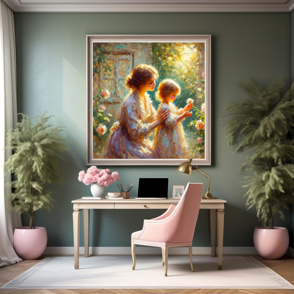 Mother and Child Oil Painting Nursery Art (Digital Download) 2