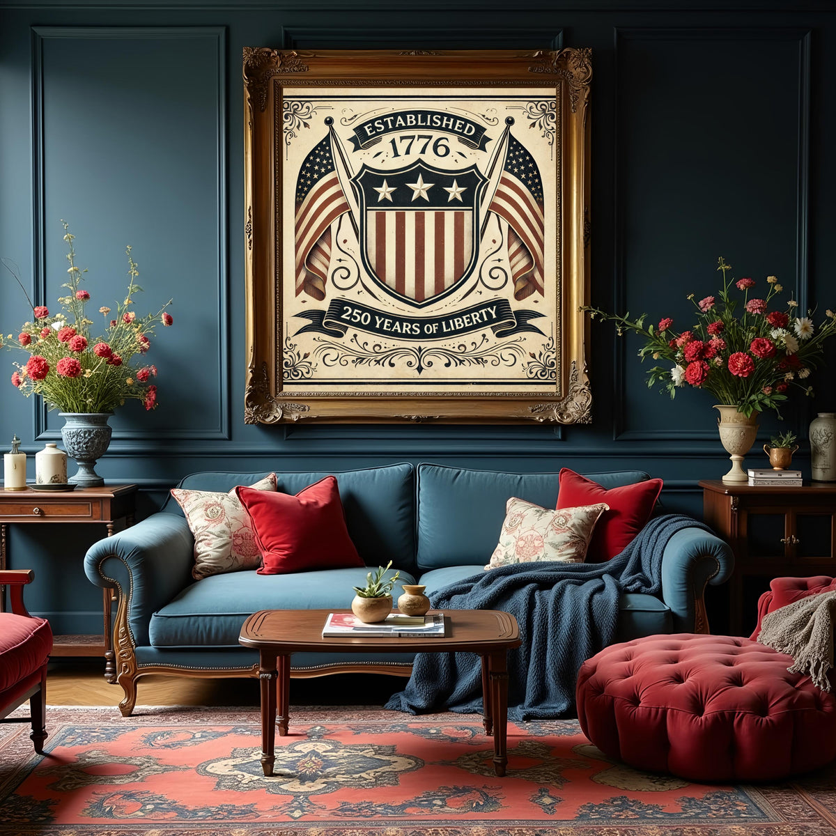Established 1776 USA Patriotic Wall Art – 250 Years Liberty Americana Decor (Digital Download)