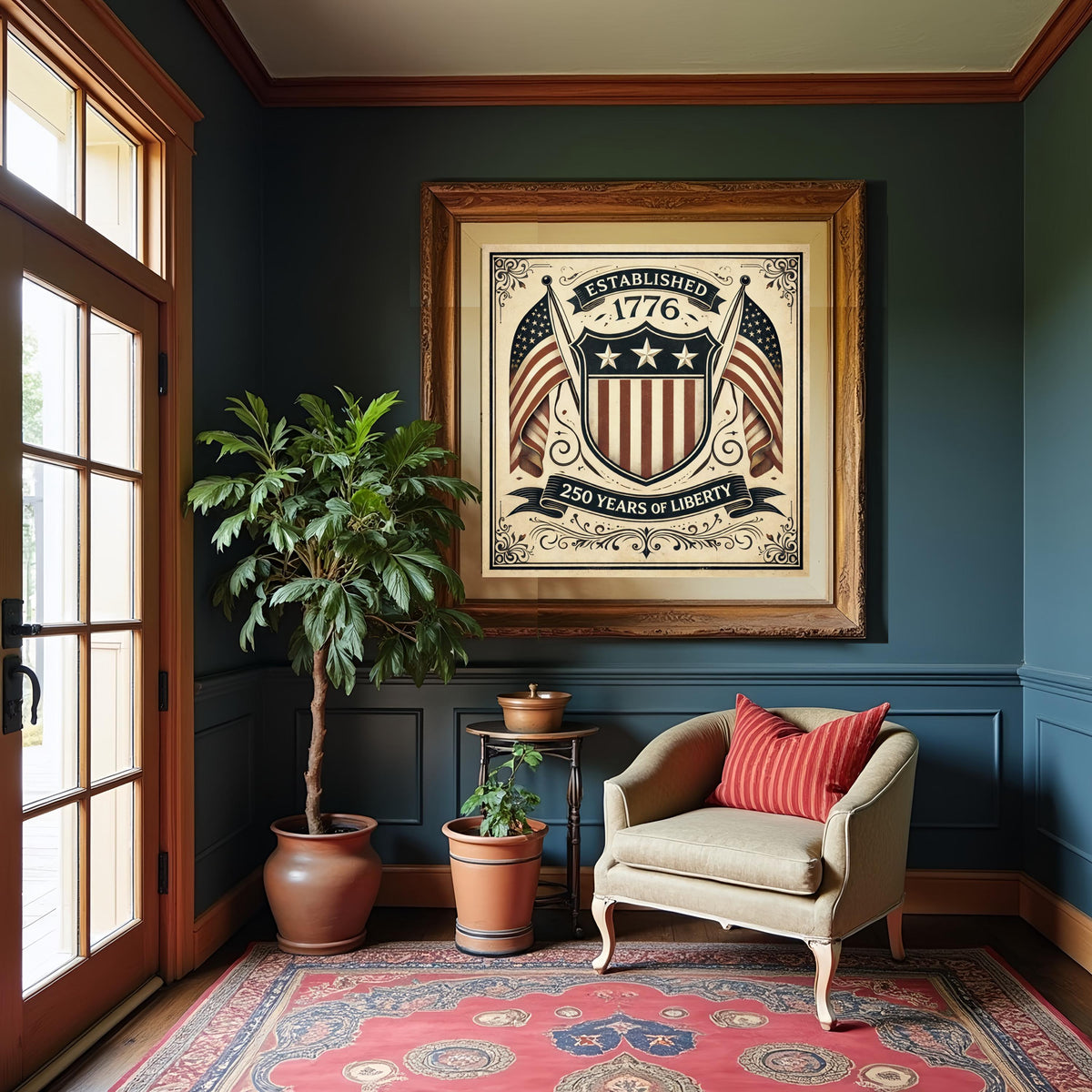 Established 1776 USA Patriotic Wall Art – 250 Years Liberty Americana Decor (Digital Download)