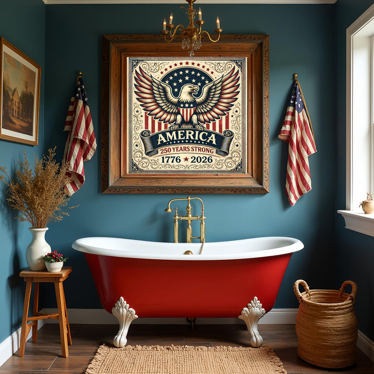 Vintage Eagle Patriotic Wall Art (Digital Download) – USA 250 Years Strong Decor