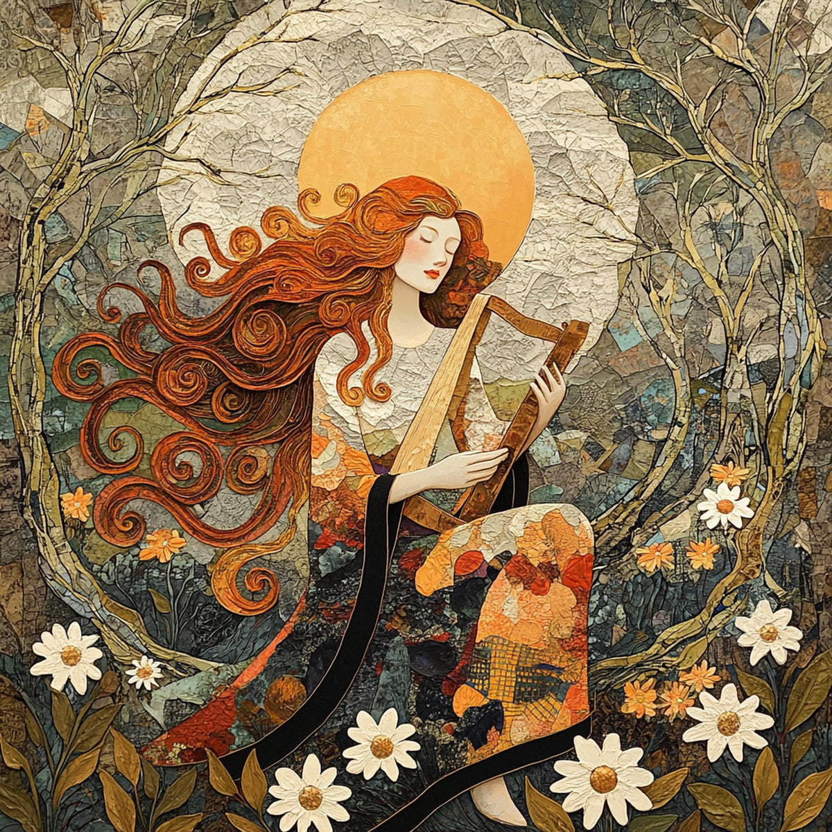 Brigid Celtic Goddess Digital Art Print: Oil Painting, Sacred Feminine Wall Decor (Digital Download)