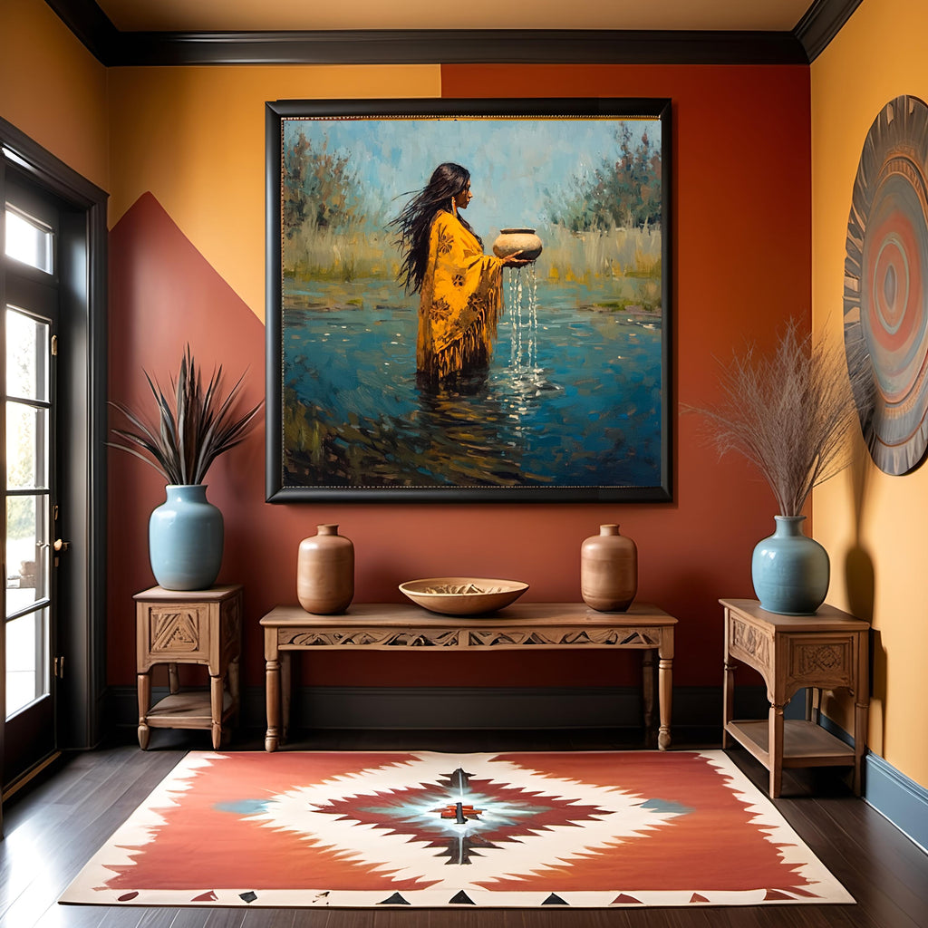 Returning Waters Oil Painting: Native Inspired Spiritual Wall Art (Digital Download)
