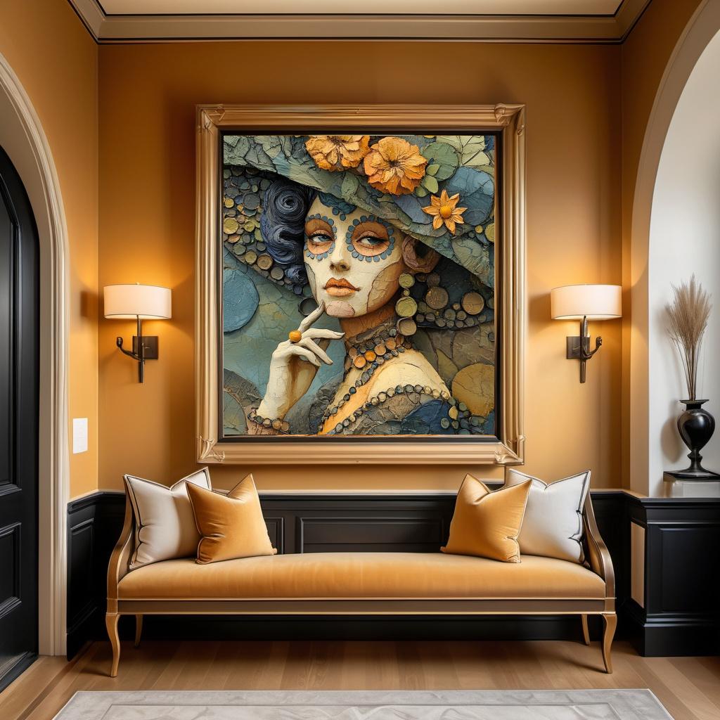 Art Nouveau Portrait Digital Print: Gothic Elegance, Vintage Muse (Digital Download)
