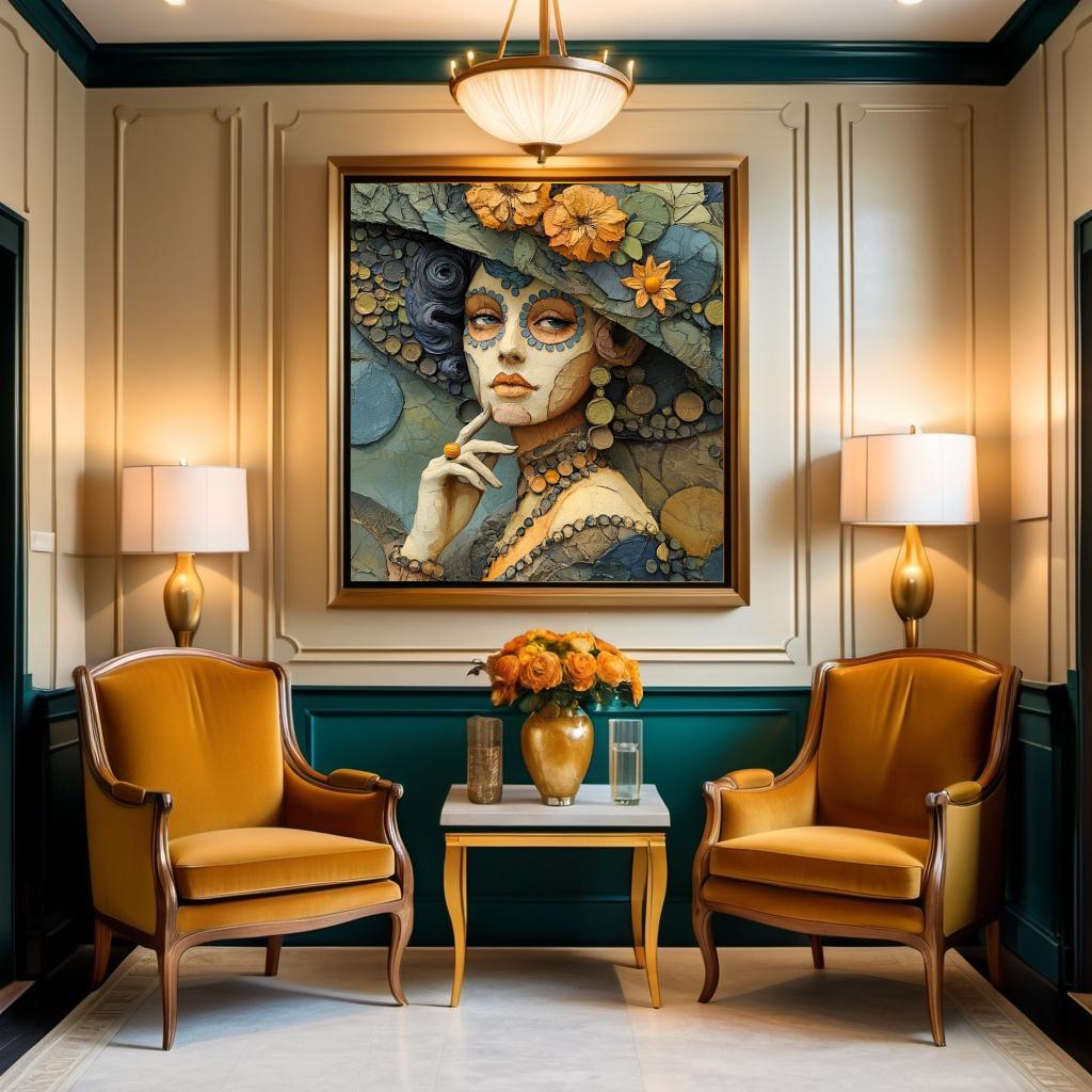 Art Nouveau Portrait Digital Print: Gothic Elegance, Vintage Muse (Digital Download)