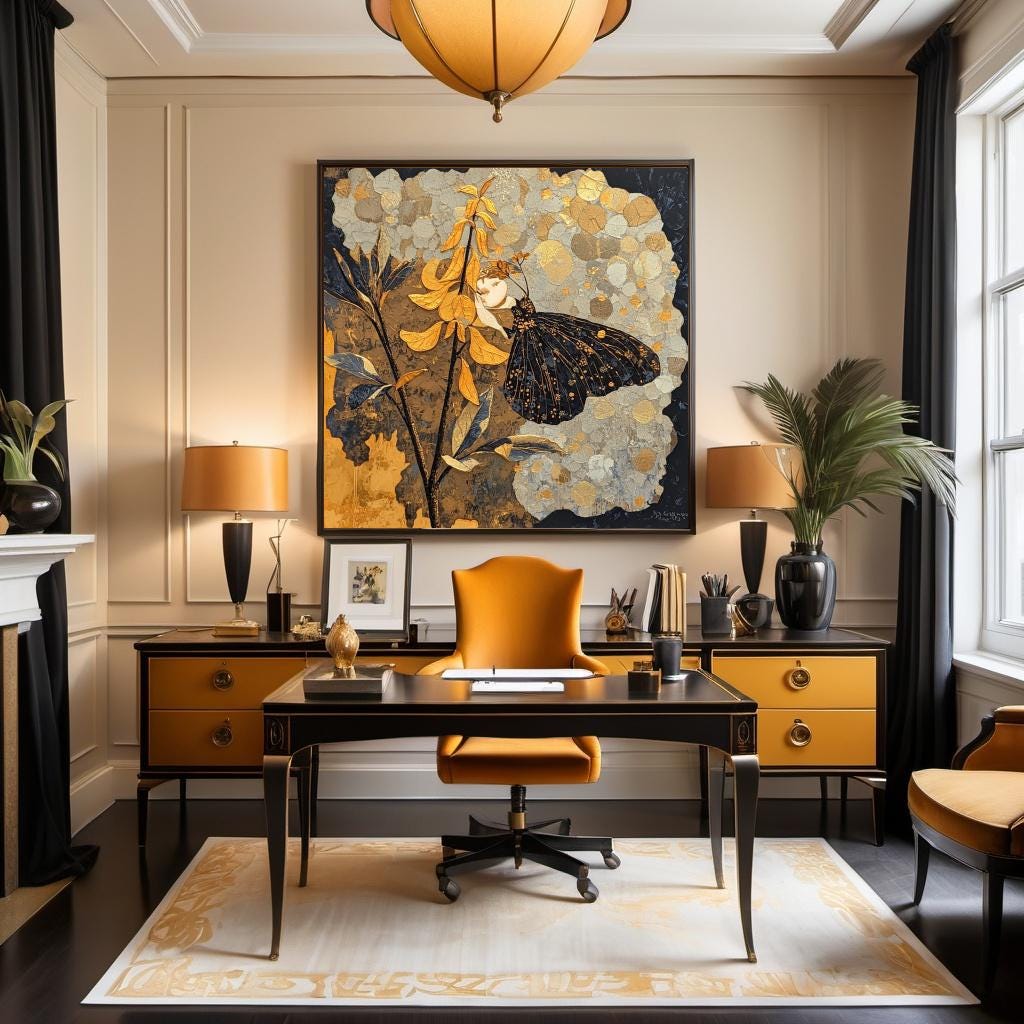 Butterfly Art Print: Vintage Gilded Nature Oil Painting (Digital Download)