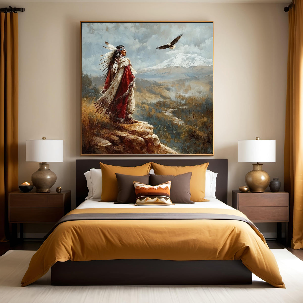 Native Heritage Eagle Spirit Oil Painting Wall Art (Digital Download)