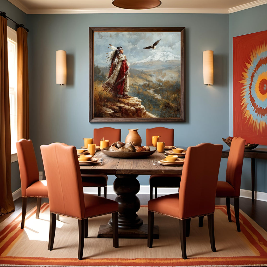 Native Heritage Eagle Spirit Oil Painting Wall Art (Digital Download)