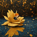 Golden Bloom Fairy Painting: Twilight Fantasy Wall Art (Digital Download)