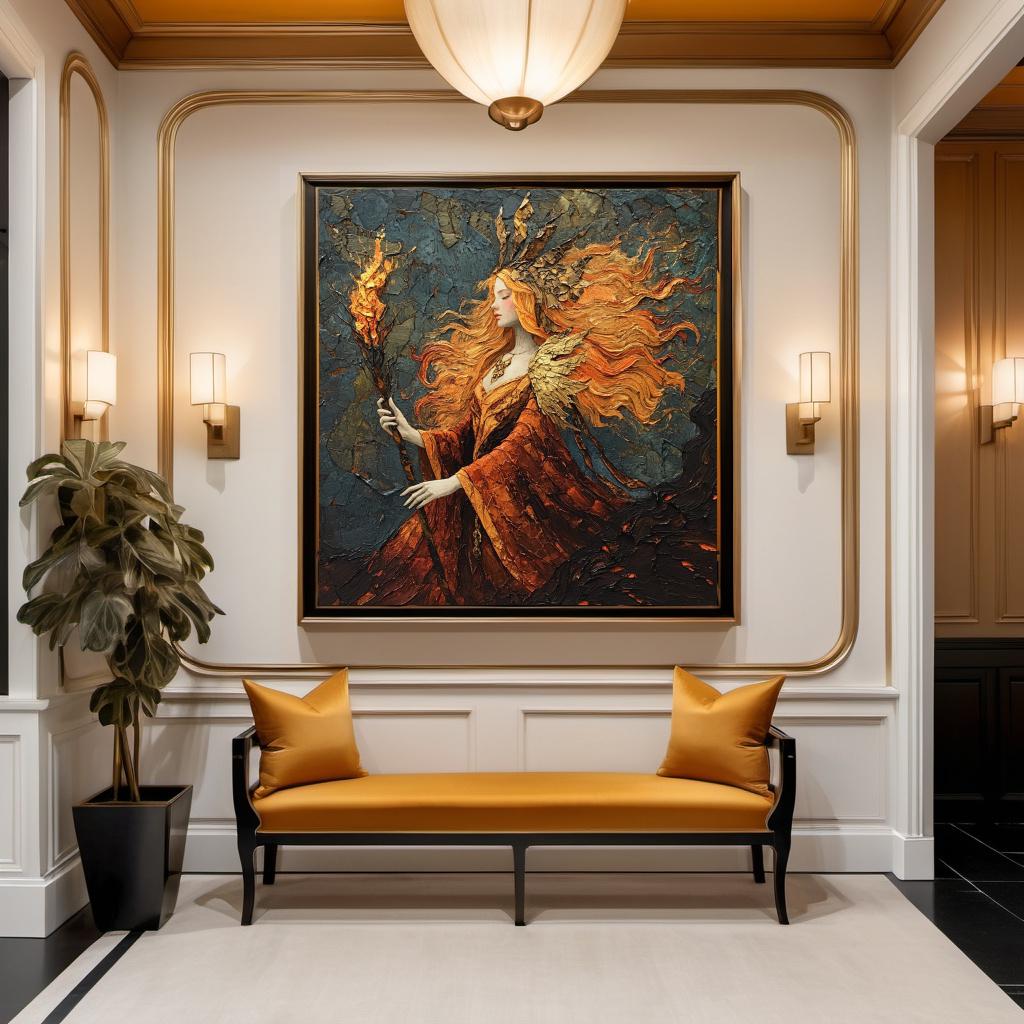 Klimt Inspired Fire Goddess Digital Painting (Digital Download) – Fantasy Wall Art